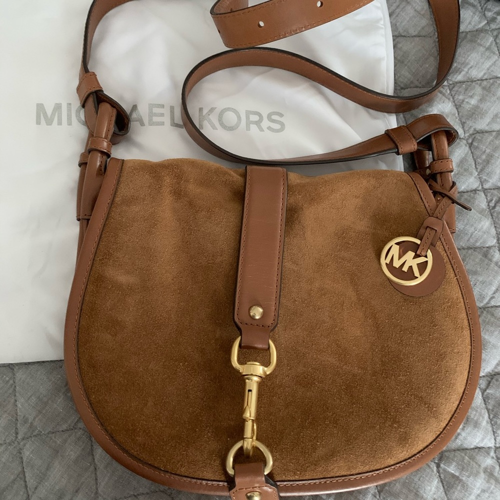 Michael Kors suede saddle bag